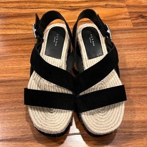 Rag & Bone - NWOT Beautiful Tall Black Leather Espadrilles